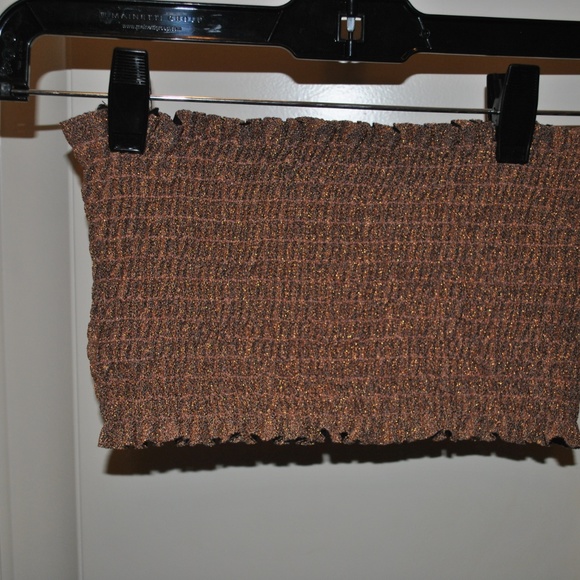 Emma & Sam Bronze Golden Crop Tube Top - Picture 2 of 3